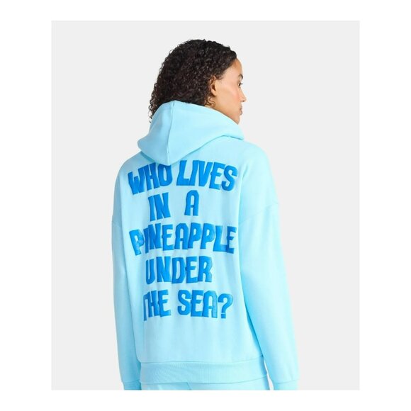 SpongeBob SquarePants Womens Large Graphic Hoodie Blue - Picture 2 of 13